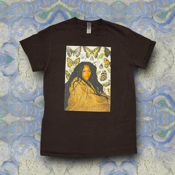 ★ My Girl SZA Brown Graphic Butterfly ‘Good Days’ T-Shirt Merch ★ - Picture 2 of 5